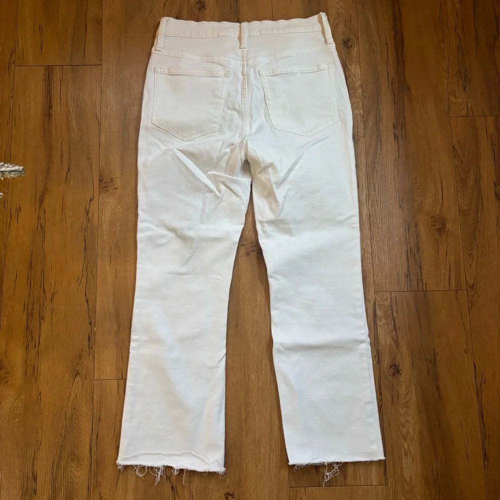 J. Crew Mid Rise Kick Flare Denim White Jeans - Picture 5 of 5